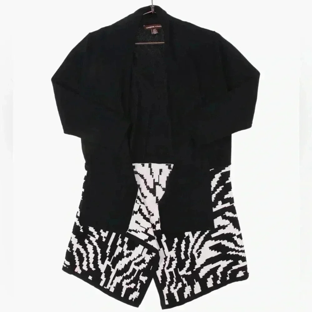 ❤️2/$50❤️Adrienne Vittadini Abstract  Knitted Open Cardigan- US XL